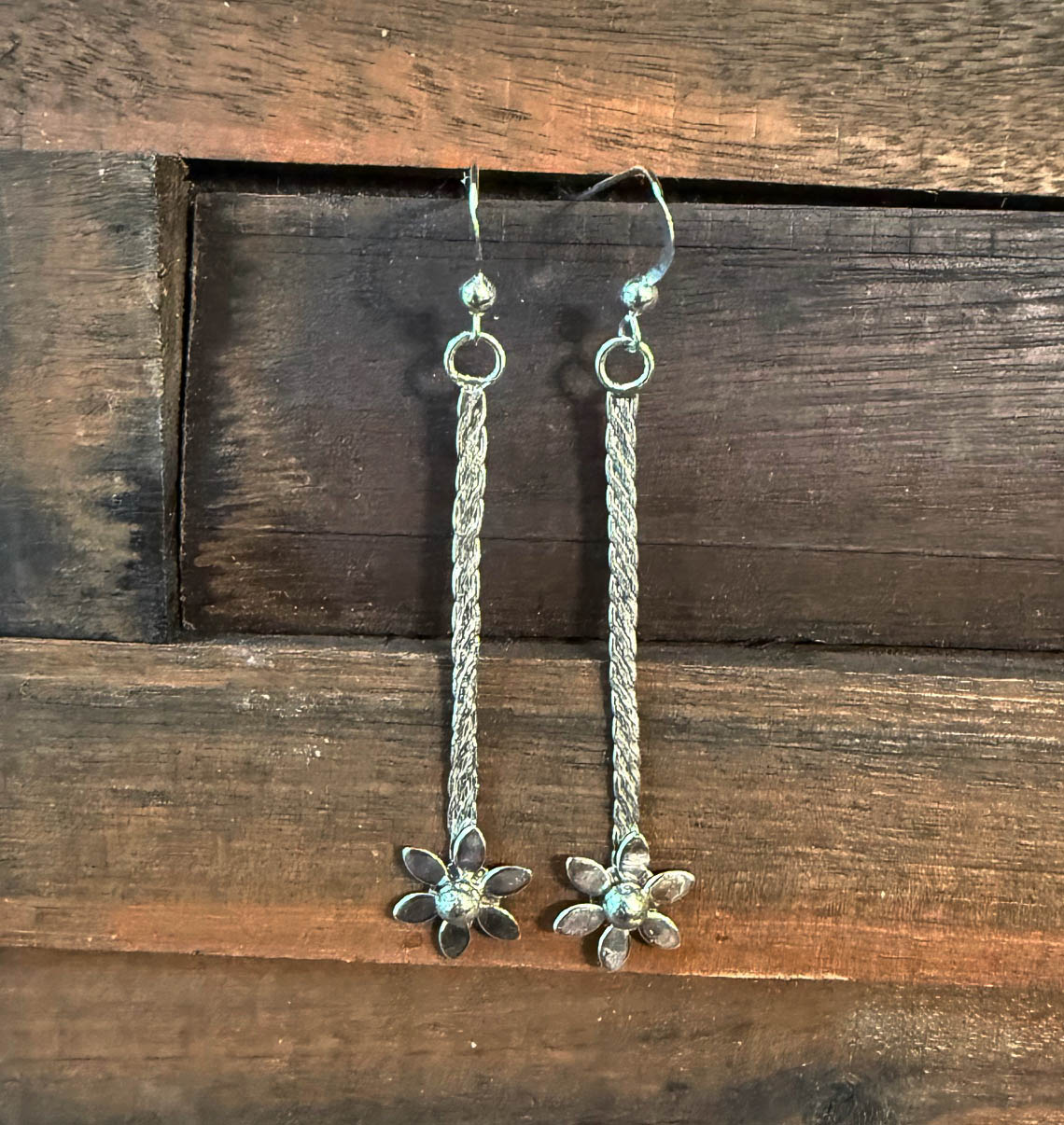 "Braided" Sterling Silver Wire with Flower