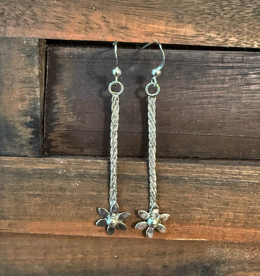 "Braided" Sterling Silver Wire with Flower