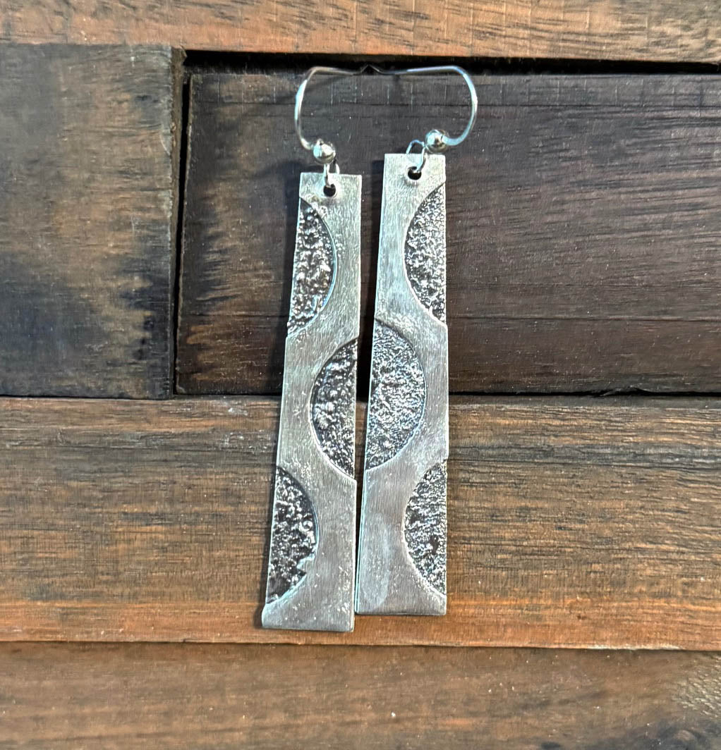 Sterling Silver Contrasting Black and Silver Earrings